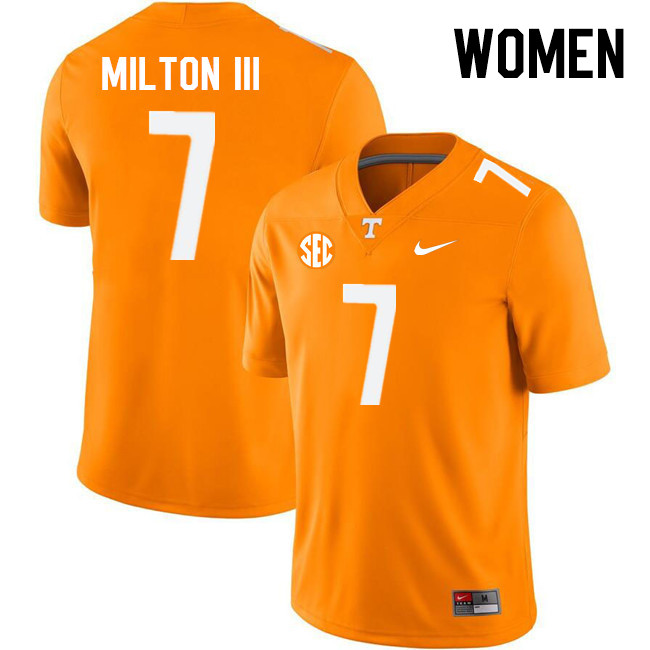 Women #7 Joe Milton III Tennessee Volunteers College Football Jerseys Stitched Sale-Orange